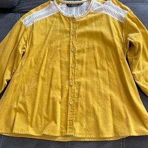 Zara mustard yellow top
